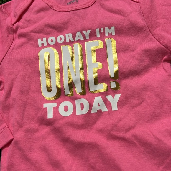 Carters Bodysuit - Hooray I’m ONE Today! - Picture 2 of 3